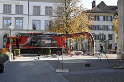 Saugbagger-Einsatz für das ETH-Forschungsprojekt "Rock Print Pavillon"