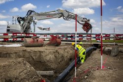 Leitungsarbeiten am Flughafen Zürich